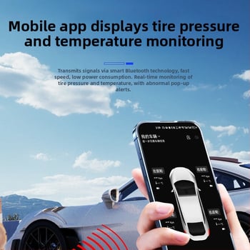 Motorkerékpár Bluetooth abroncsnyomás-ellenőrző, külső vezeték nélküli TPMS 2/4 kerekű járművekhez, hordozható