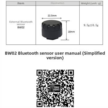 Motorkerékpár Bluetooth abroncsnyomás-ellenőrző, külső vezeték nélküli TPMS 2/4 kerekű járművekhez, hordozható
