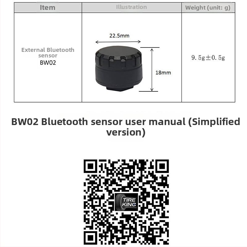 Motorkerékpár Bluetooth abroncsnyomás-ellenőrző, külső vezeték nélküli TPMS 2/4 kerekű járművekhez, hordozható