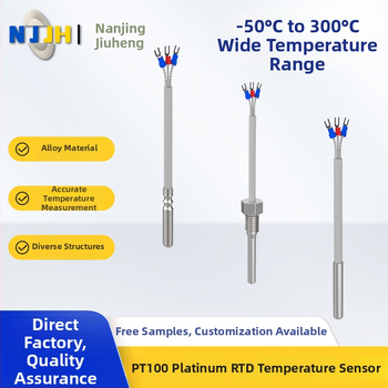 Pt100 platínový rezistívny teplotný senzor sonda, plug-in zapojenie, prevádzkový rozsah -50°C až 300°C, materiál: nerezová oceľ a zliatina hliníka, vhodný pre priemyselné a lekárske zariadenia