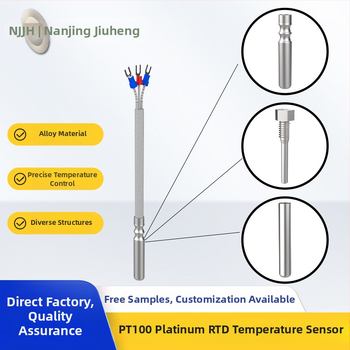 Pt100 platínový rezistívny teplotný senzor sonda, plug-in zapojenie, prevádzkový rozsah -50°C až 300°C, materiál: nerezová oceľ a zliatina hliníka, vhodný pre priemyselné a lekárske zariadenia