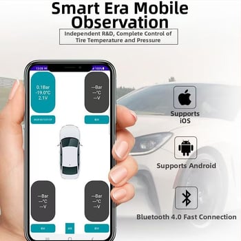 Bluetooth TPMS sustav za praćenje tlaka u gumama za automobile i motocikle, povezan s pametnim telefonom