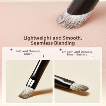 Trodjelni set četkica za makeup: korektor, highlighter i ruž, s sintetičkim vlaknima i dugim drvenim drškama