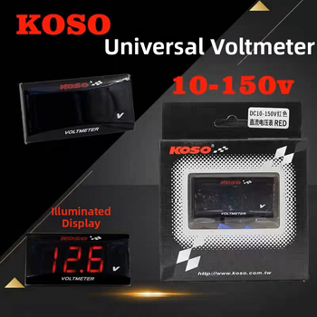 KOSO voltmetar za terenski motocikl, raspon 10–150V, vodootporan dodatak za električni motocikl