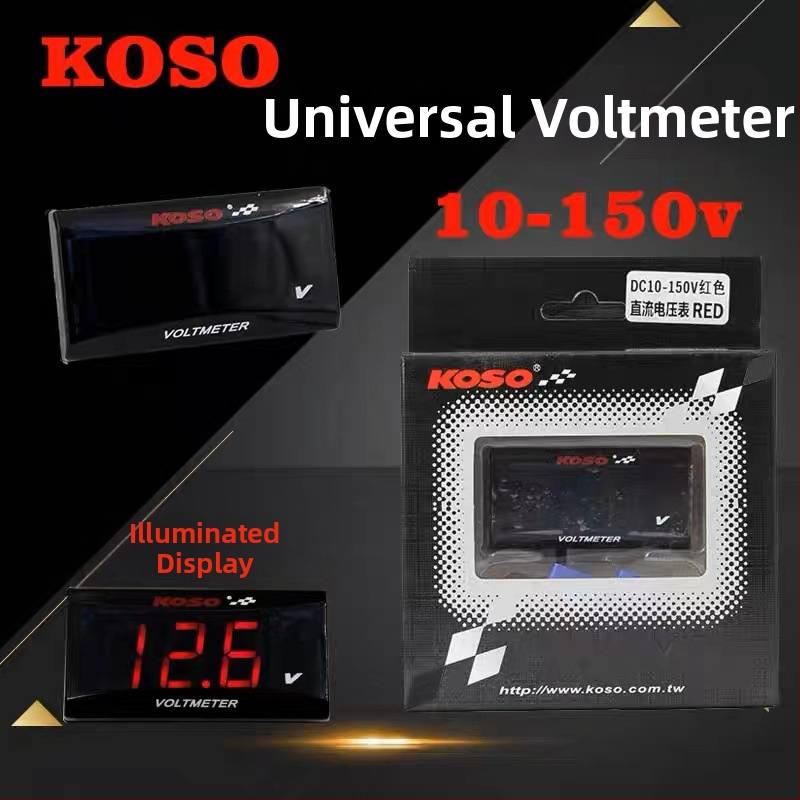 KOSO voltmetar za terenski motocikl, raspon 10–150V, vodootporan dodatak za električni motocikl
