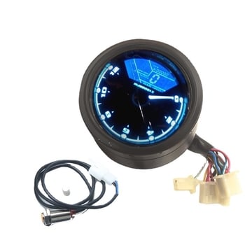 Univerzalni LCD instrument s tachometrom, pokazivačem ulja i odometrom – Marka Q | Model Baboon LCD Instrument | Materijal: ABS/čelik