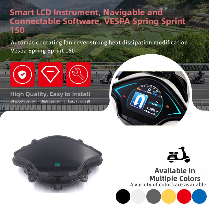 Vespa Sprint palubná doska - LCD obrazovka, 220V, 300W, Model Vespa instrument 002, Kompatibilný s Vespa150