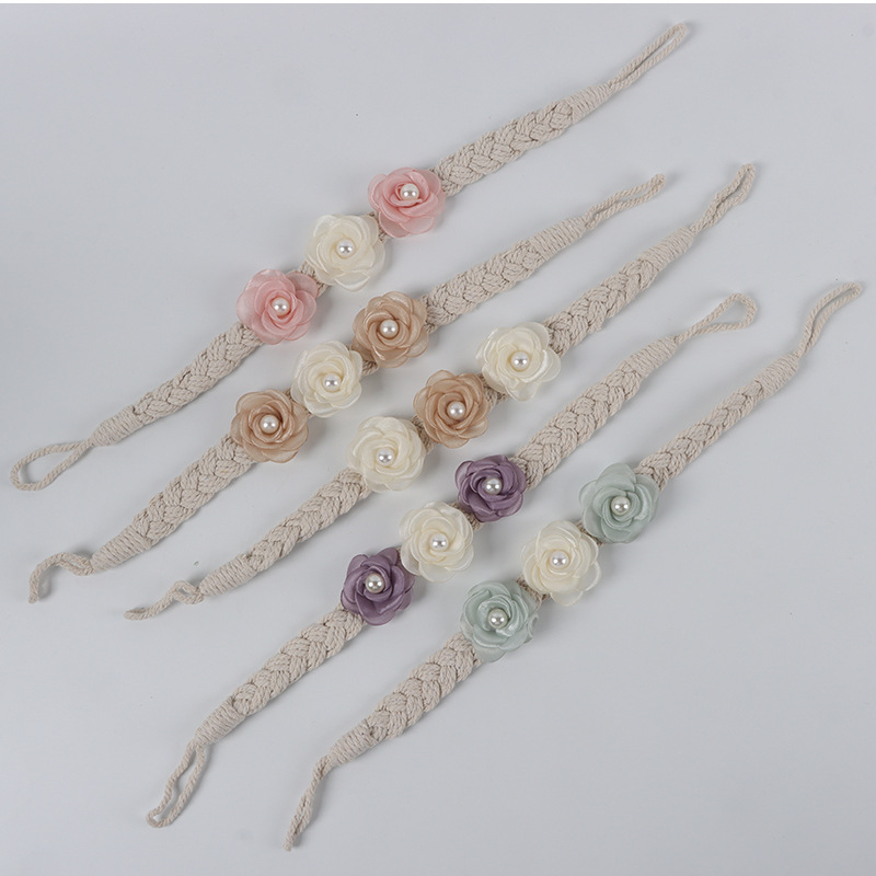 Bandă pentru perdea cu împletitură florală - Aoxiao, din fire de bumbac și fibră chimică, stil modern minimalist