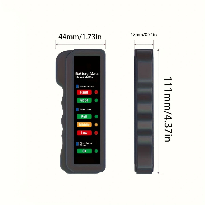 Test baterie auto 12V, portabil, pentru mașini și motociclete