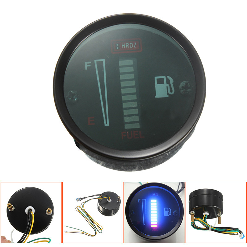 Pokazivač razine goriva za automobile i motocikle, model B3049, elektroplatinirano željezo, LED, 12V