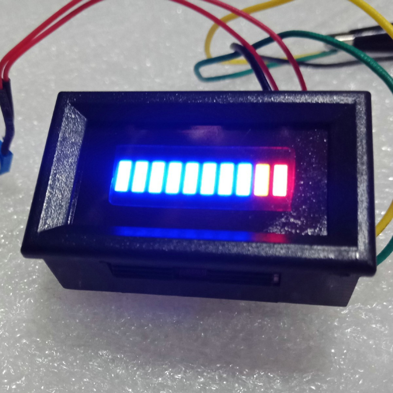 LED mjerač goriva s ravnom trakom za automobile i motocikle, 12V, plastično plavo kućište