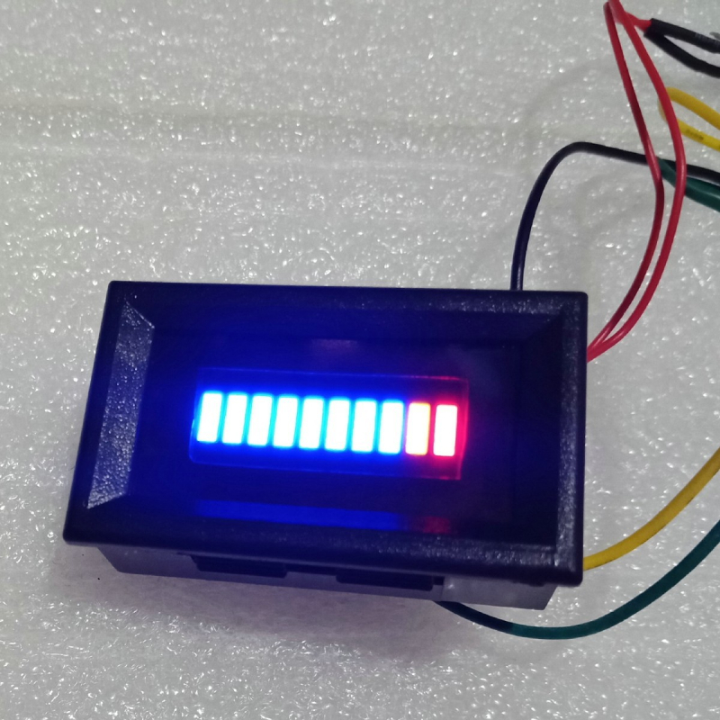 LED mjerač goriva s ravnom trakom za automobile i motocikle, 12V, plastično plavo kućište