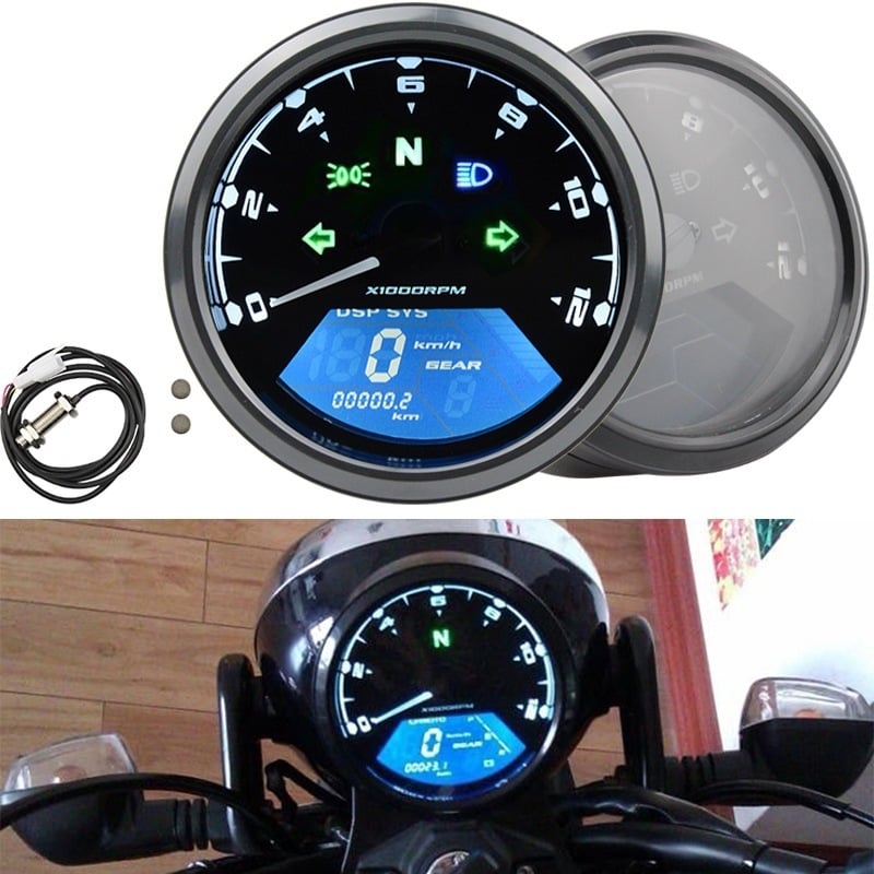 Hourglass LCD instrument ploča za motocikl — vodootporni LED zaslon, kilometraža, tahometar i mjerač brzine, ABS plast, 0,4 kg, kompatibilno s većinom motocikala