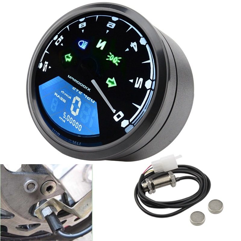 Hourglass LCD instrument ploča za motocikl — vodootporni LED zaslon, kilometraža, tahometar i mjerač brzine, ABS plast, 0,4 kg, kompatibilno s većinom motocikala