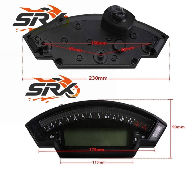 LCD instrument ploča za motocikl SRX Big Cow, 12V, za opću modifikaciju