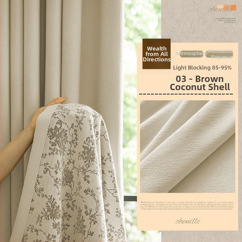 Chenille jacquard zavjese sa zatamnjenjem, stil srednjeg stoljeća, novi model, luksuzan dojam za dnevni boravak, spavaću sobu i balkon, francuski stil