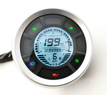 Instrument LCD circular pentru motocicletă – BY521, 12V, 1-6 trepte, temperatură a apei, kilometraj, vitezometru, reglabil