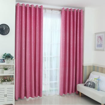 Draperie blackout cu model stele și ștanțare prin presare la cald; Material: poliester amestec; Funcție: umbrire înaltă 70–90%; Stil: minimalist chinezesc