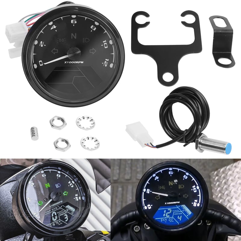 Motociklistički instrument panel – ABS kućište, LCD odometar, model General Modification, težina 0,51 kg (JCF)