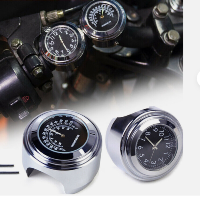 Termometar za ručicu upravljača motocikla, mjerenje temperature, Harley retro stil, sat za upravljač promjera 22–25 mm