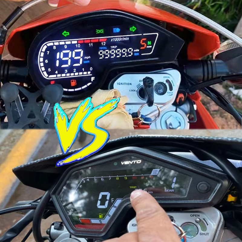 Panou digital de bord pentru Vento Crossmax 250 – ABS, PMMA; precizie 1%; greutate 505 g; marcă Tiansheng; compatibil cu Vento Crossmax 250