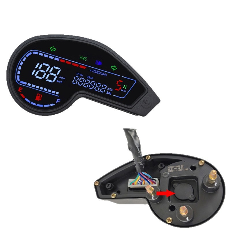 Panou digital de bord pentru Vento Crossmax 250 – ABS, PMMA; precizie 1%; greutate 505 g; marcă Tiansheng; compatibil cu Vento Crossmax 250