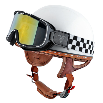 Casca moto JEF – ABS, certificare 3C, ușoară, design retro pentru vară și navetă