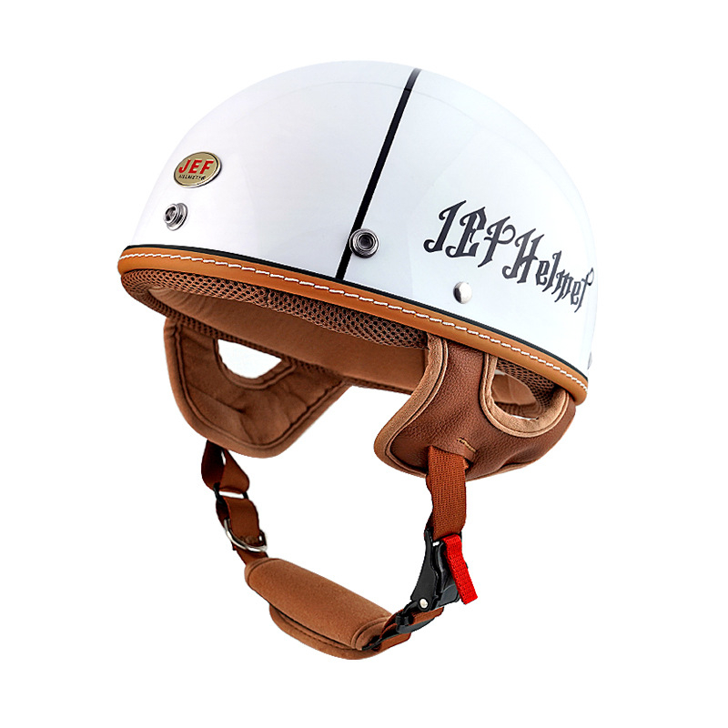 Casca moto JEF – ABS, certificare 3C, ușoară, design retro pentru vară și navetă