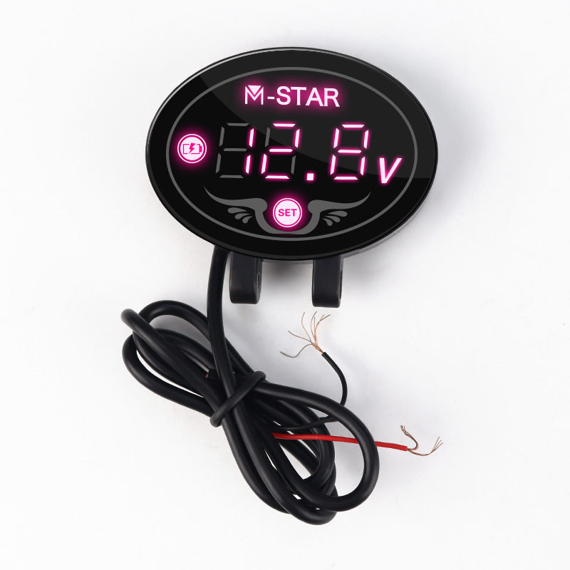 Monitor napona motocikla s LED zaslonom, vodootporni voltmetar i detektor upozorenja napona, 12–24V
