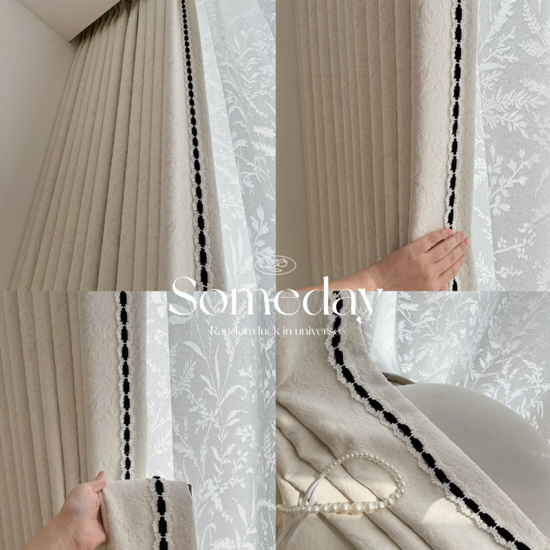 függöny Chenille anyag, Jacquard szövés, Magas árnyékolás 71–90%, Francia stílus, Minta: növények és virágok