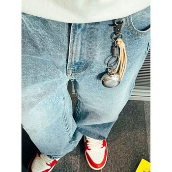 Breloc din aliaj cu pandantiv din șnur de piele împletit, stil etnic, origine Yiwu, iarna 2024, trend de personalitate