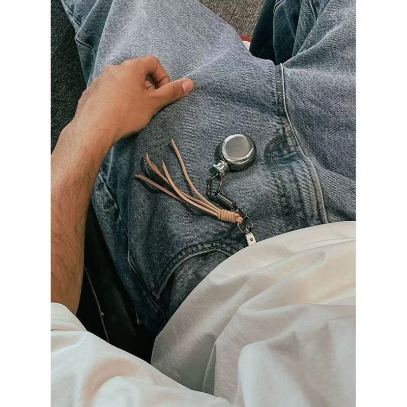 Breloc din aliaj cu pandantiv din șnur de piele împletit, stil etnic, origine Yiwu, iarna 2024, trend de personalitate