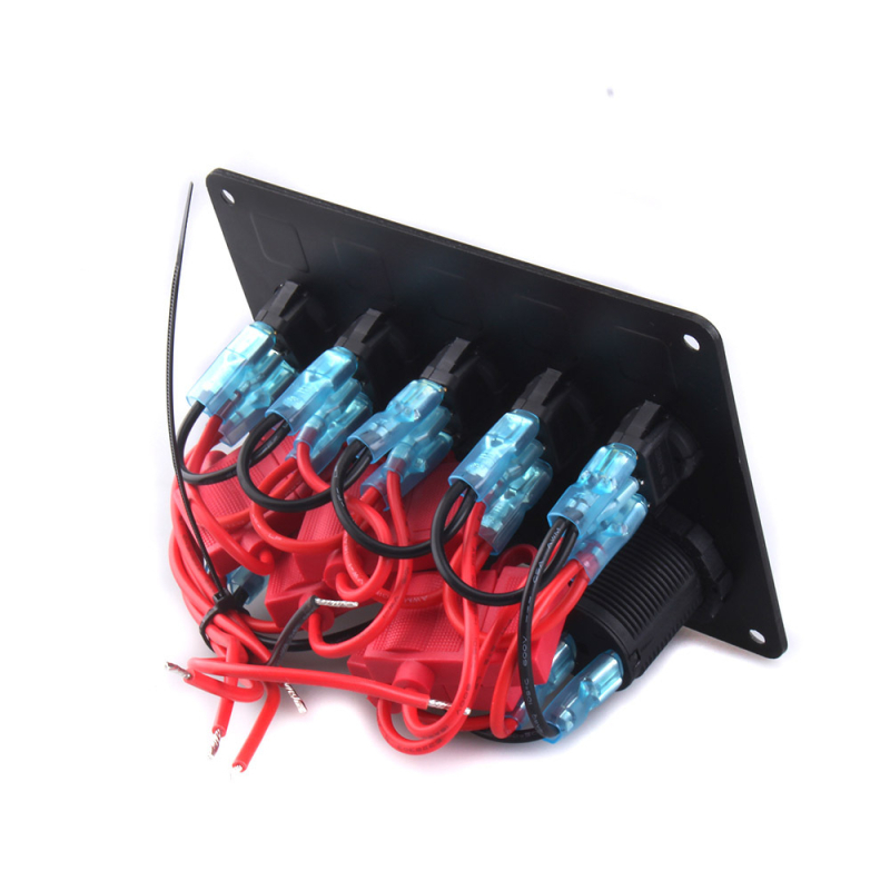 Yomi ZR0080332 Voltmetar s prekidačem od 5 pozicija, USB 4.2A, prikaz napona, za automobile, motocikle i brodove, 12–24V, aluminij + plastika, težina 500 g