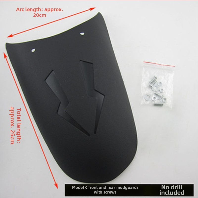 Rozšírený predný blatník a zadný blatník pre motocykle a elektrické trojkolky – univerzálna kompatibilita, polypropylén (PP), vodotesná ochrana