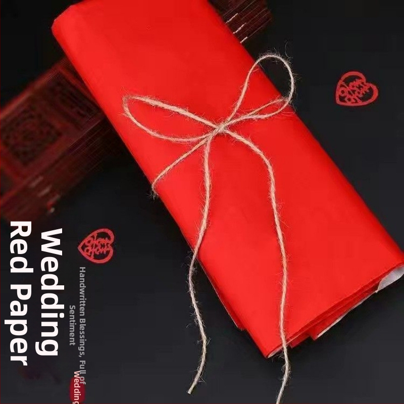 Svadobný dekoratívny papier – na kaligrafiu, jarné festivaly, ozdobné okná a vyrezávanie papiera (Materiál: Papier; Import: Nie; Značka: Iné; Sviatok: Jarný festival; Kategória: Slová šťastia)