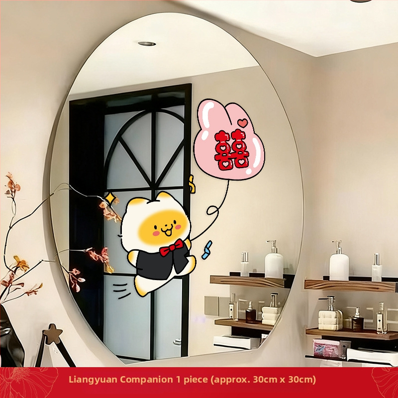 Svadobné statické nálepky na okná, sklo a zrkadlá s motívom Dvojnásobné šťastie – PVC, lepiacou páskou na montáž, svadobná výzdoba