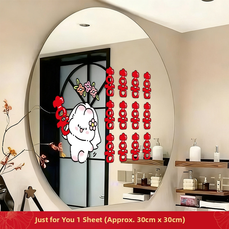 Svadobné statické nálepky na okná, sklo a zrkadlá s motívom Dvojnásobné šťastie – PVC, lepiacou páskou na montáž, svadobná výzdoba