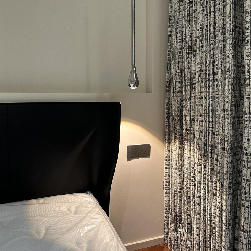 Francuske retro zavjese crno-bijele, moderni talijanski minimalistički stil, vrhunska tkanina za dnevni boravak