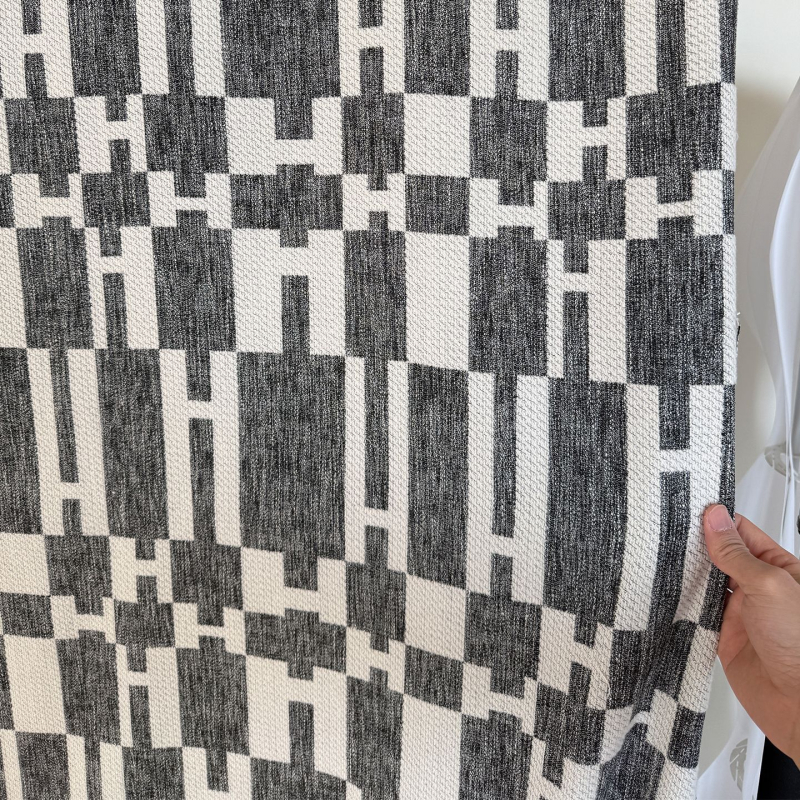 Francuske retro zavjese crno-bijele, moderni talijanski minimalistički stil, vrhunska tkanina za dnevni boravak