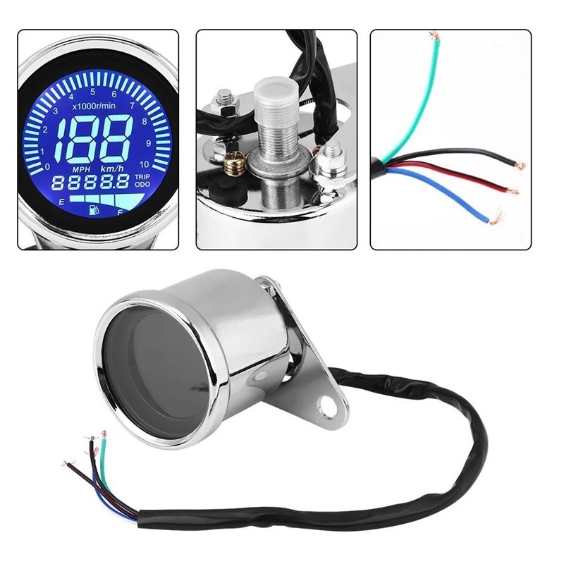 Panou de bord pentru motocicletă cu odometru LED LCD, stil retro modificat, model H-0126, TG