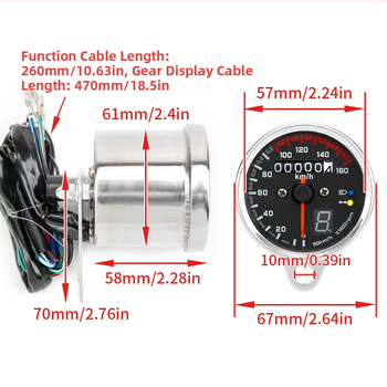 JBL ηλεκτρονικό ταχομέτρο για Harley‑Davidson, Gear Table (επιχρωμιωμένο) μοντέλο, 12V