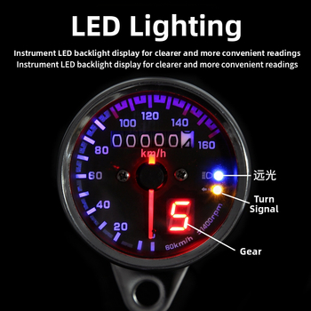 JBL ηλεκτρονικό ταχομέτρο για Harley‑Davidson, Gear Table (επιχρωμιωμένο) μοντέλο, 12V