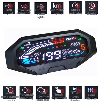 KAWAZONO GR200 cluster de instrumente pentru motocicletă cu afișaj LED HD LCD pentru GPX DACOR SA2 – ABS/PMMA/PP