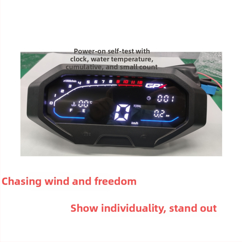 KAWAZONO GR200 cluster de instrumente pentru motocicletă cu afișaj LED HD LCD pentru GPX DACOR SA2 – ABS/PMMA/PP