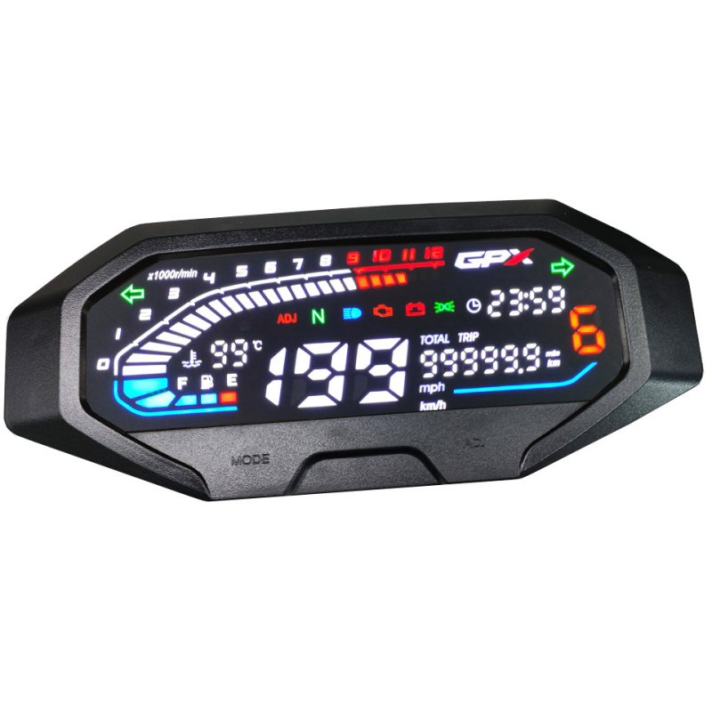 KAWAZONO GR200 cluster de instrumente pentru motocicletă cu afișaj LED HD LCD pentru GPX DACOR SA2 – ABS/PMMA/PP