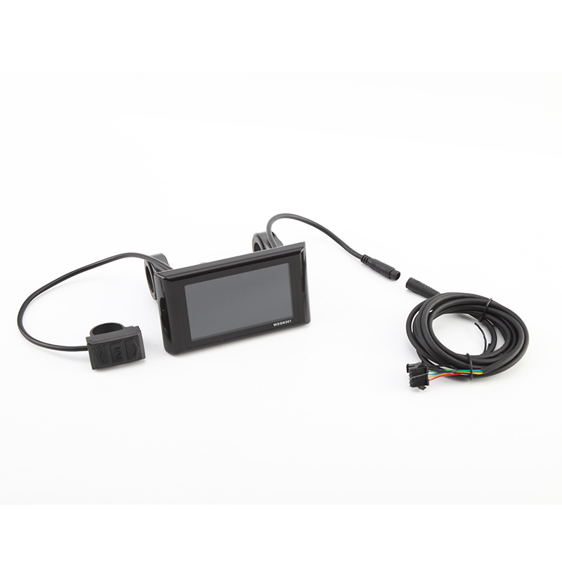 WXGN301 Afișaj instrument color pentru biciclete electrice și scutere – Viteza, Tensiunea, Nivelul bateriei, Kilometraj pe o călătorie și Kilometraj total, Compatibil 24–72V