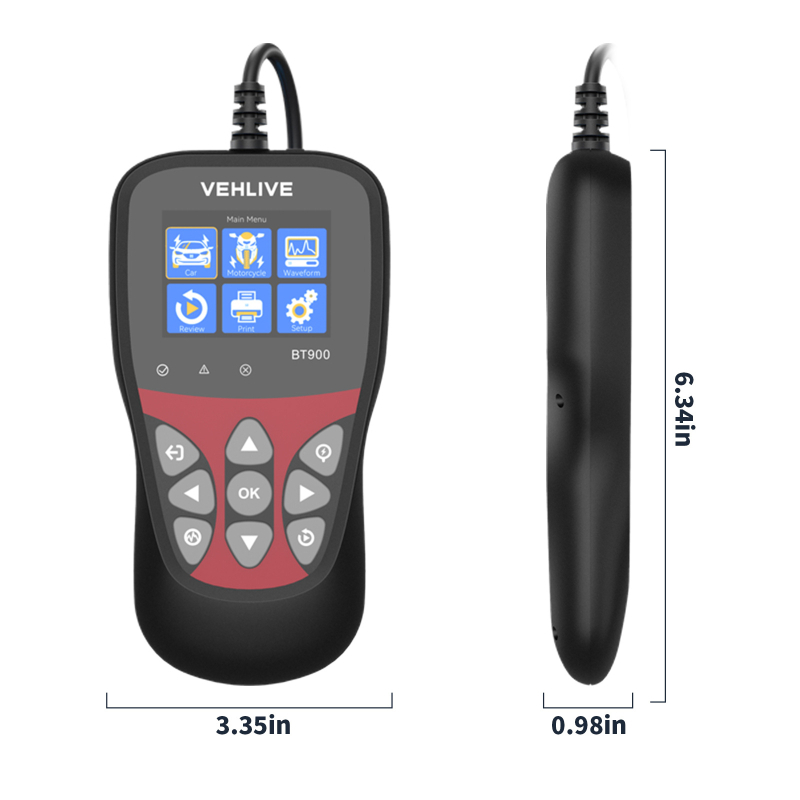 Bt900 Auto baterija tester obdll – 6-12V, Detekcija baterije, Automobilski dijagnostički alat, Radna temperatura -20°C do 70°C