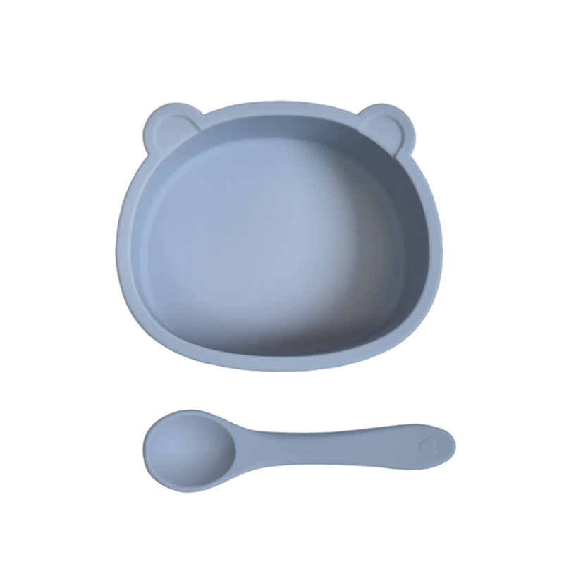 Σετ σιλικόνης για βρέφη: βρεφική σαλιάρα από σιλικόνη, μπολ και κουτάλι; αδιάβροχο, ανθεκτικό στη βρωμιά και στις πτώσεις; από 6 μηνών.