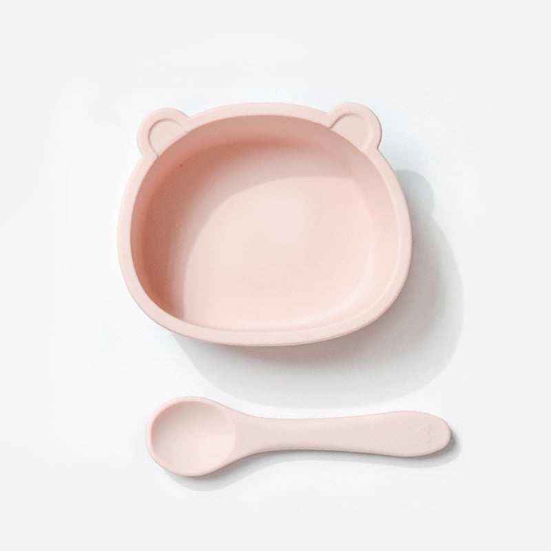 Σετ σιλικόνης για βρέφη: βρεφική σαλιάρα από σιλικόνη, μπολ και κουτάλι; αδιάβροχο, ανθεκτικό στη βρωμιά και στις πτώσεις; από 6 μηνών.