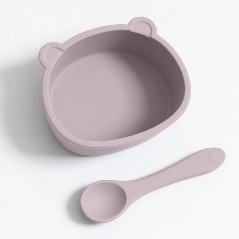 Σετ σιλικόνης για βρέφη: βρεφική σαλιάρα από σιλικόνη, μπολ και κουτάλι; αδιάβροχο, ανθεκτικό στη βρωμιά και στις πτώσεις; από 6 μηνών.